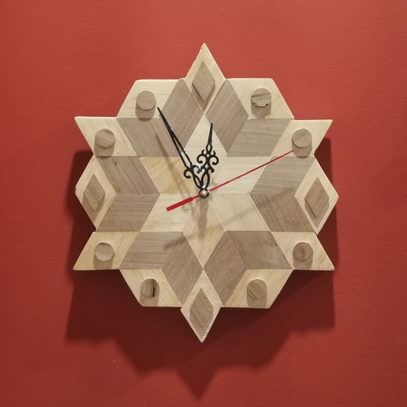 Other - Geometric Wooden Mosaic Wall Clock